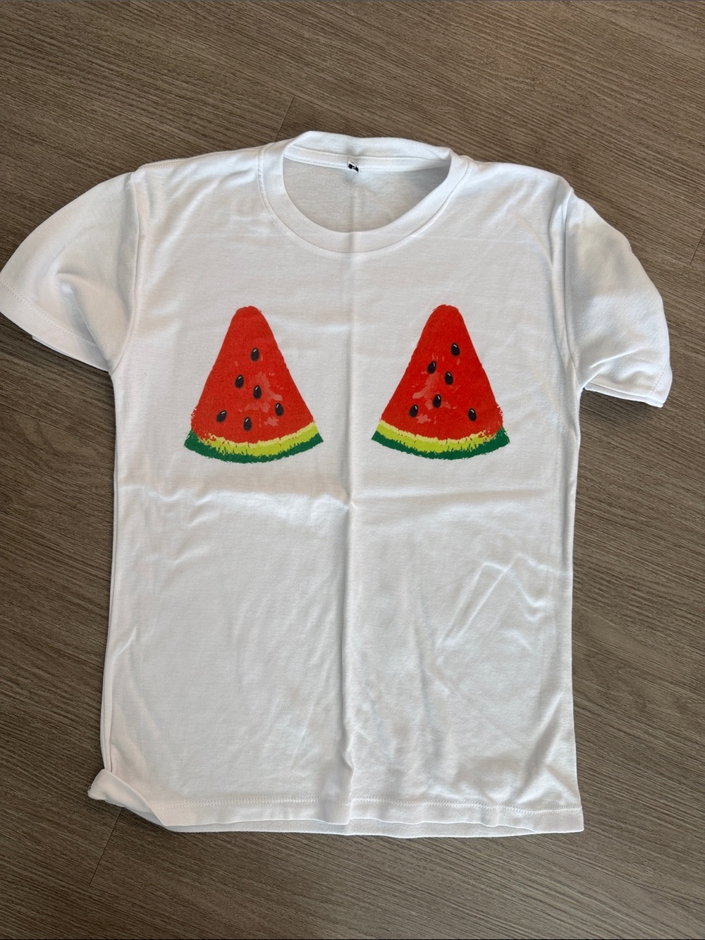 Kids White T-Shirt with Watermelon Print